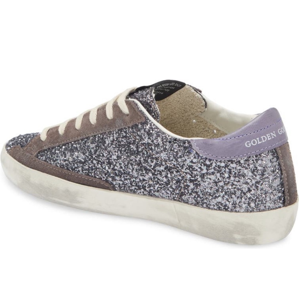 Golden Goose Super Star Low Top Sneaker - Glitter Sparkle - Size 8 - Brand New - Picture 9 of 16